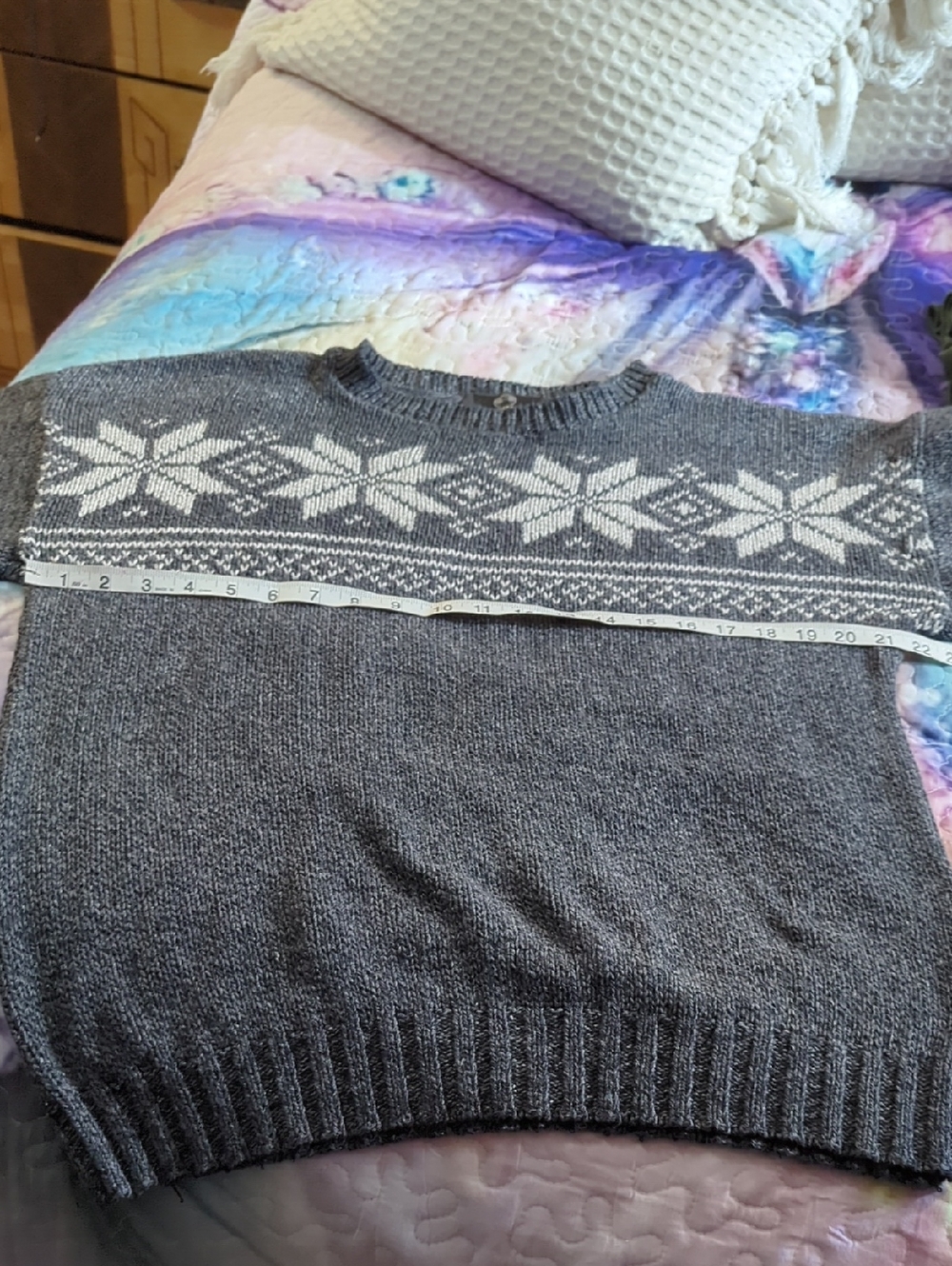 Size M 🍂 Weatherproof Vintage Nordic Snowflake Knit Sweater 🍂 - Picture 8 of 16